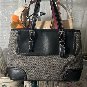 Coach Herringbone Satchel-Shoulder Bag
